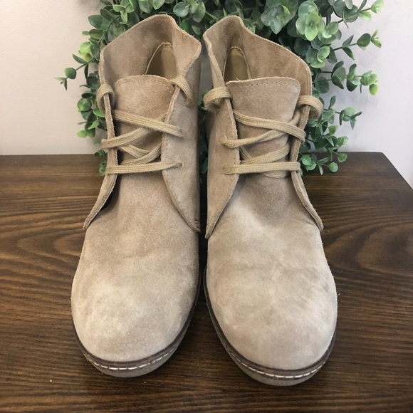 J Crew Lace Up Leather Wedge Booties Size 10 - Picture 2 of 9